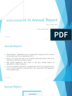 Disclosures in Annual Report (CS Balasubramanian R)