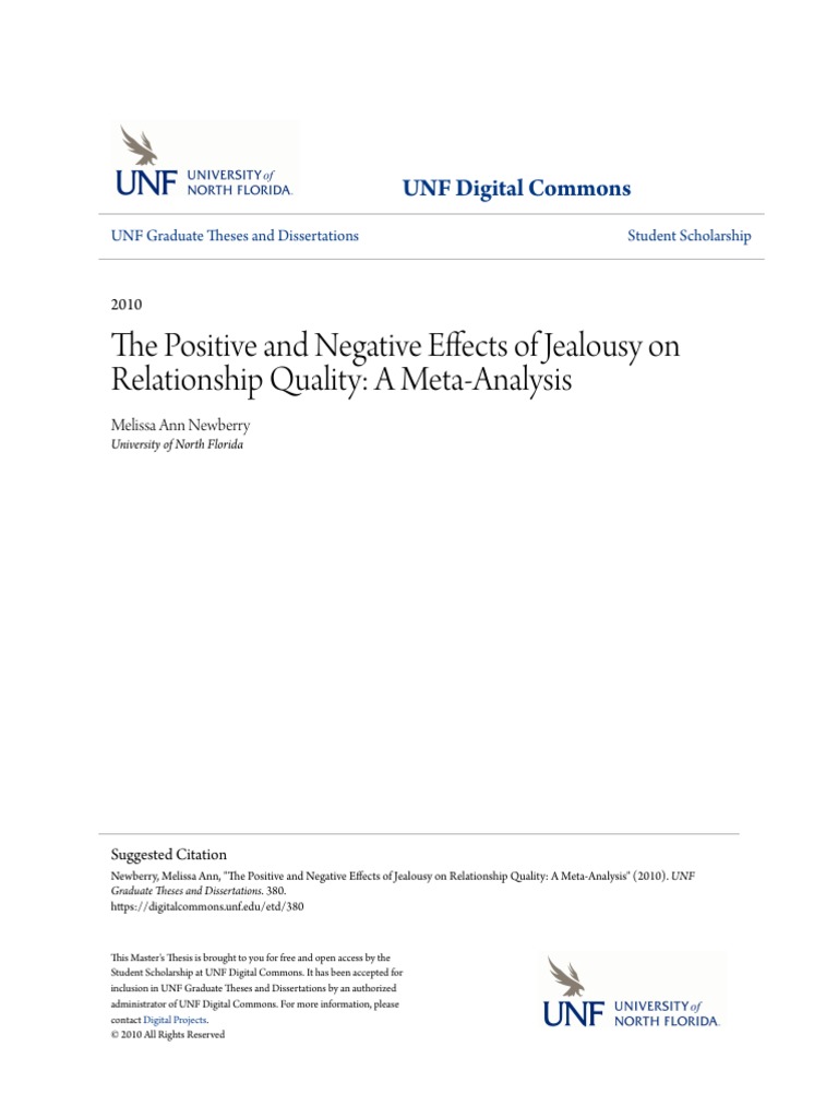 The Positive and Negative Effects of Jealousy On Relationship Qua | PDF ...