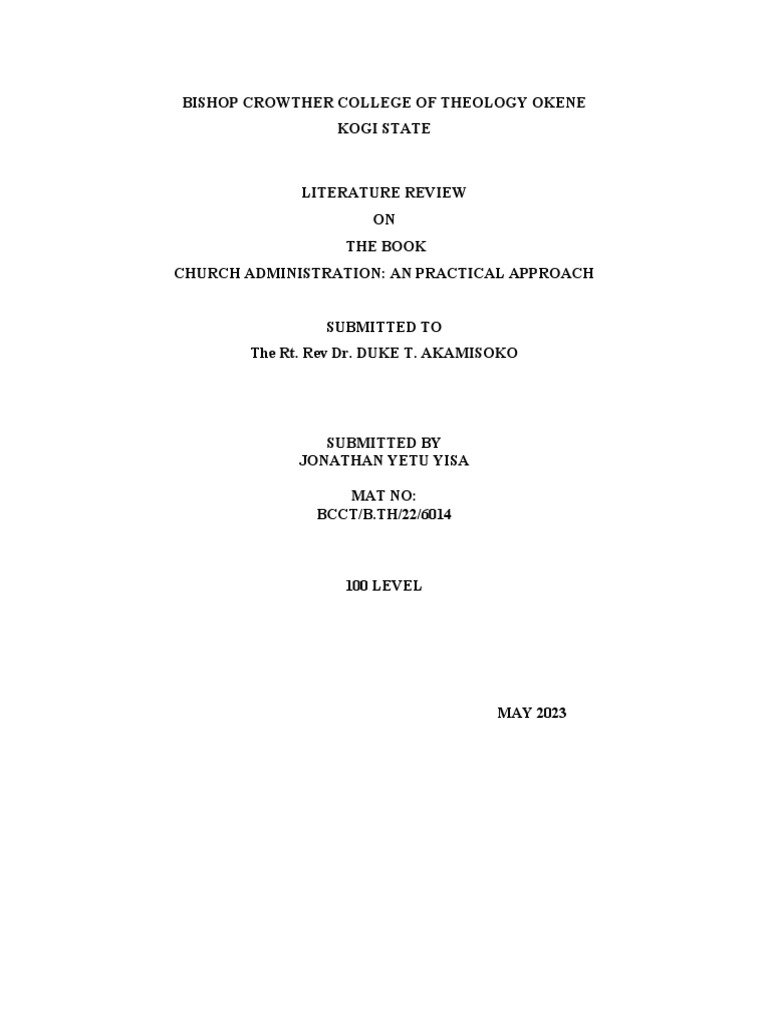 Church Administration A Practical Approach | PDF | Jesus | Christian ...