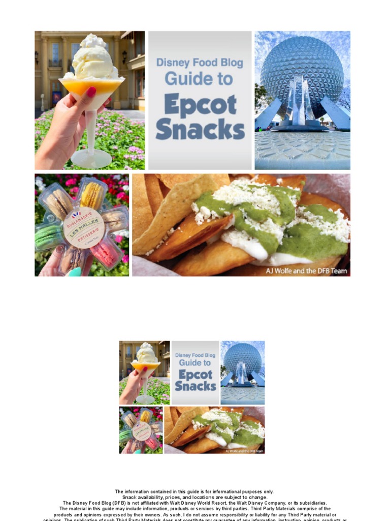 DFB Guide To Epcot Snacks PDF Caramel Snack Food