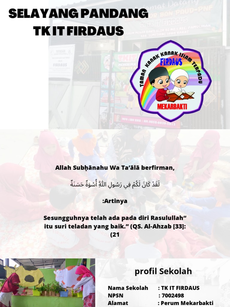 Selayang Pandang TK It Firdaus | PDF