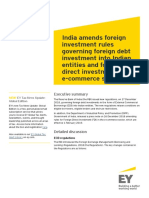 Ey India Amends Foreign Investment Rules Governing Foreign Debt Investment Into Indian Entities and Foreign Direct Investment Into e Commerce Sector