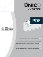 Manuale Uso Climatizzatore Olimpia Splendid UNICO INVERTER 9 12 SF HP