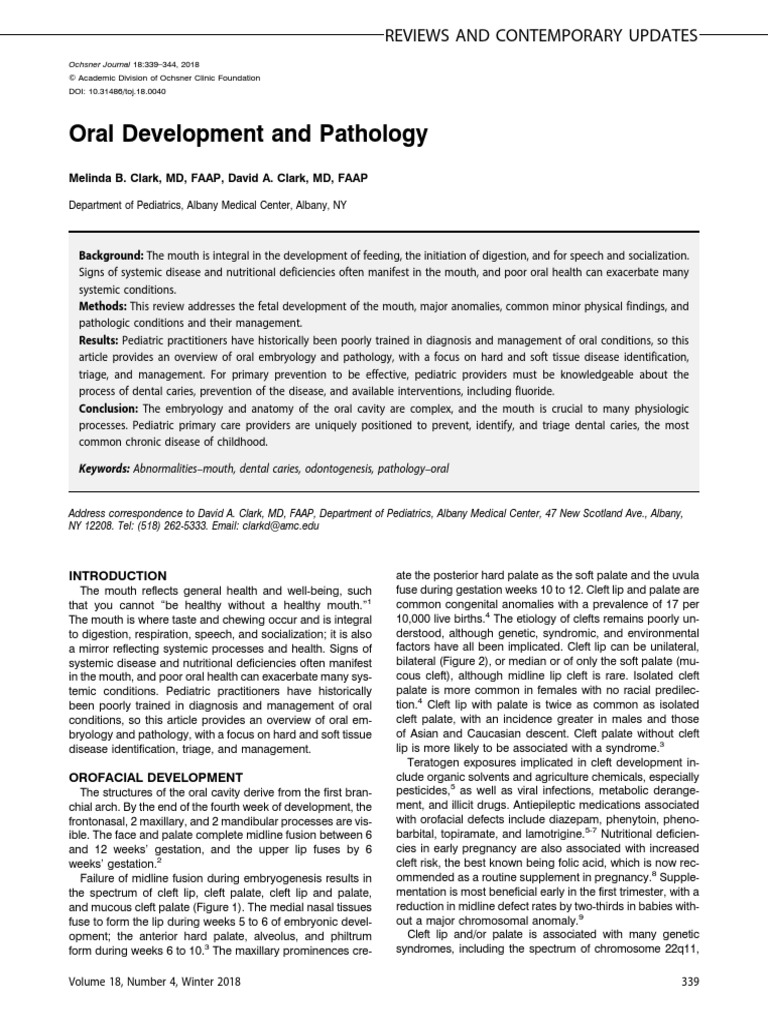 Orofacial Development and Pathology Insights | PDF | Human Tooth | Tooth
