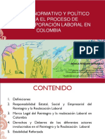 Marco - LOGISTICS Normativo y Político para El Proceso de Reincorporación Laboral en Colombia