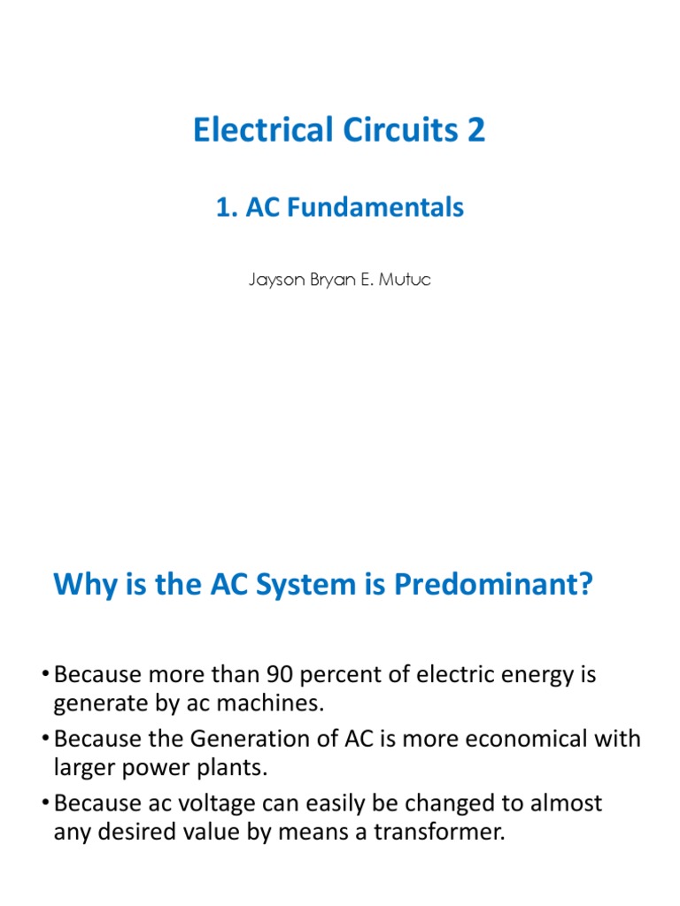 AC Fundamentals PDF Alternating Current Root Mean Square