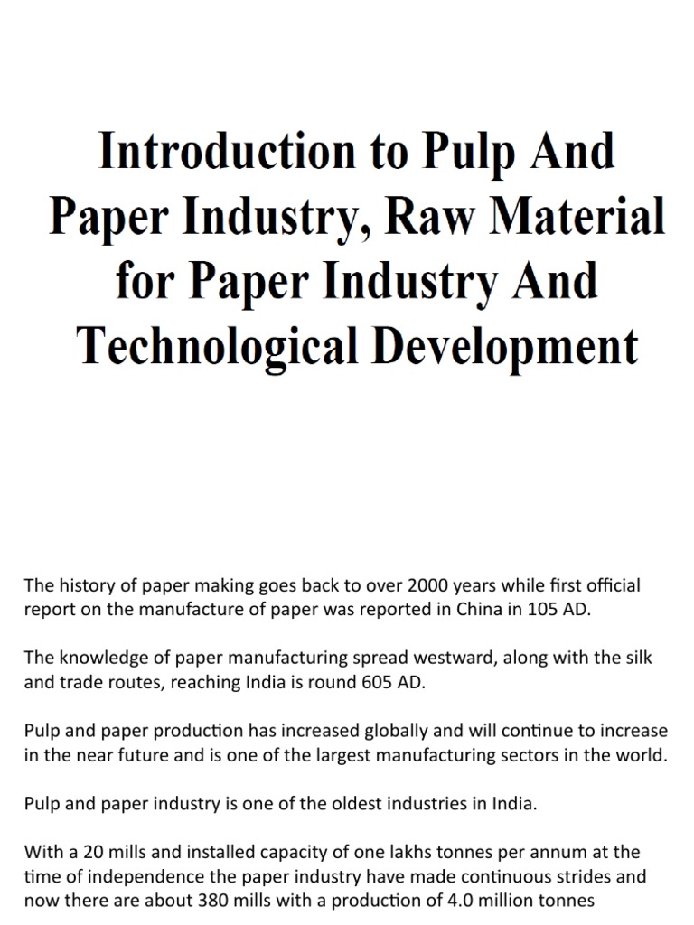 History and Process of Paper Making | PDF | Pulp (Paper) | Paper