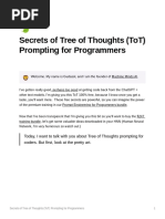 Secrets of Tree of Thoughts (ToT) Prompting For Programmers