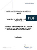 DSPI 01 Acta de Conformacion Del Comite de Gestion de Calidad de Servicio y El Desarrollo Institucional