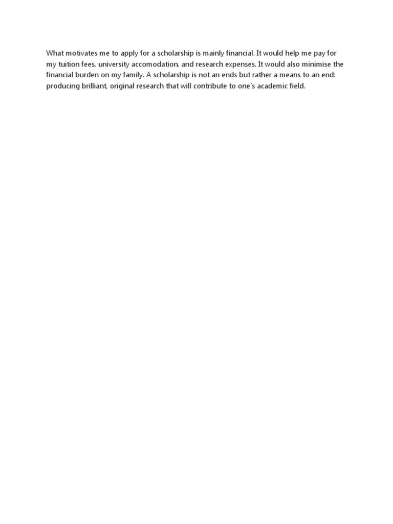 What motivates me to apply for a scholarship pdf