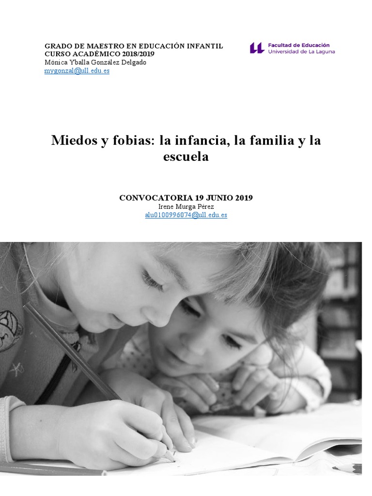 Miedos y Fobias en la Infancia Escolar | PDF | Temor | Las emociones