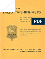 Vuoden 1938 Paljottaishinnasto