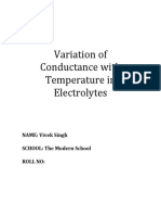CBSE XII Chemistry Project Variation of Conductance With Temperature in Electrolytes