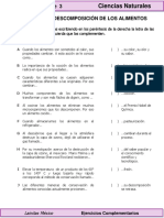 4to Grado - Ciencias - La Cocción y Descomposición de Los Alimentos