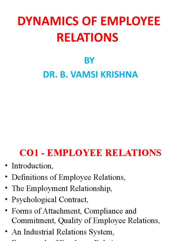 Dynamics of Employee Relations | PDF