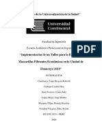 Implementación de Un Taller para La Elaboración de Mascarillas Filtrantes Económicas en La Ciudad de Huancayo 2020