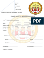 Programme de Messes Ordinaires