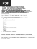 How To Disable Windows Defender in Windows 11