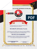 Certificado Barberia Huamani