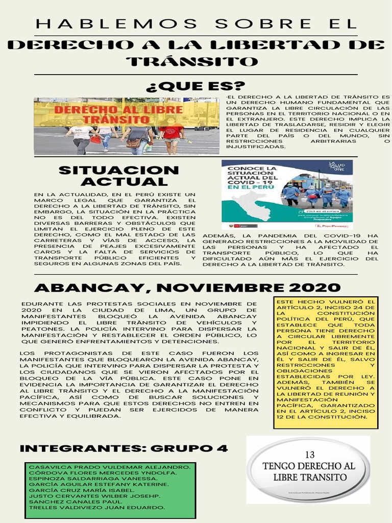Derecho a la Libertad de Tránsito en Perú | PDF | Libertad de ...