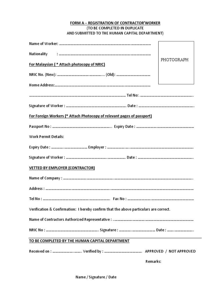 Contractor Form | Download Free PDF | Government