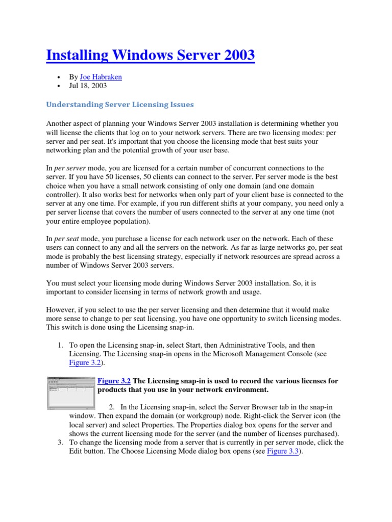 Windows Server 2003 Licensing Guide | PDF | Computer Network ...