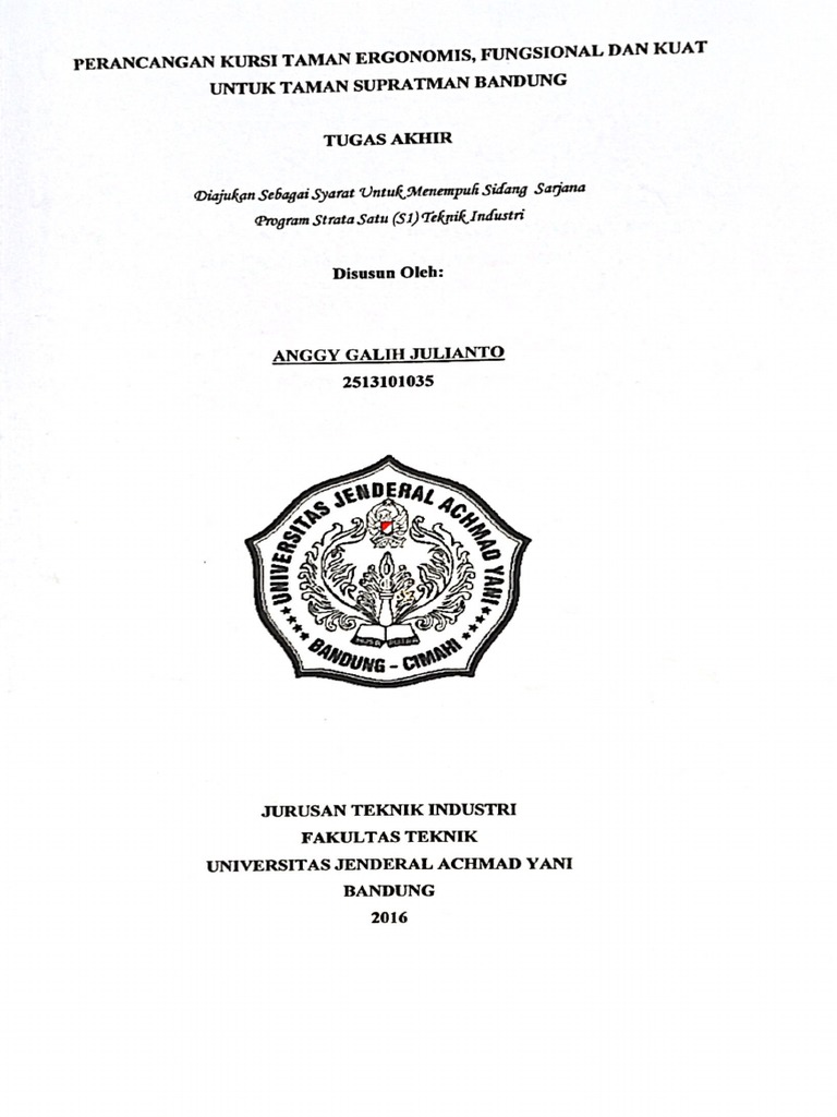 Perancangan Kursi Taman | PDF