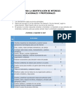 Test para La Identificación de Intereses Vocacionales y Profesionales