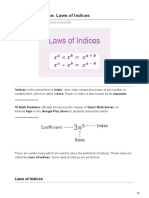 10 Math Problems Laws of Indices