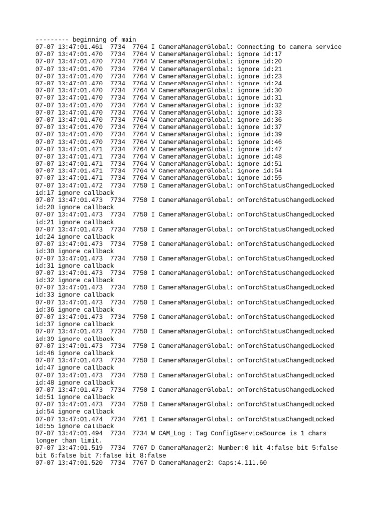 CameraManagerGlobal Log Analysis | PDF | Computer Science | Software ...