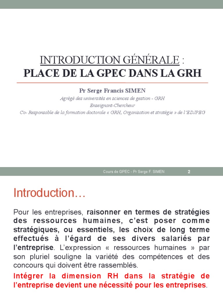 GPEC : Stratégies et Enjeux RH | PDF | Gestion des ressources humaines ...