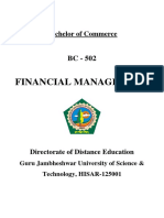 BC 502 Financial Management