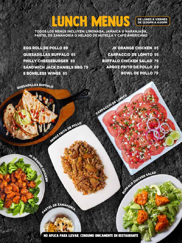 Lunch Menu Frisco Grill | PDF | Alimentos | Comida y bebida