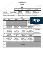 Cafeteria Menu
