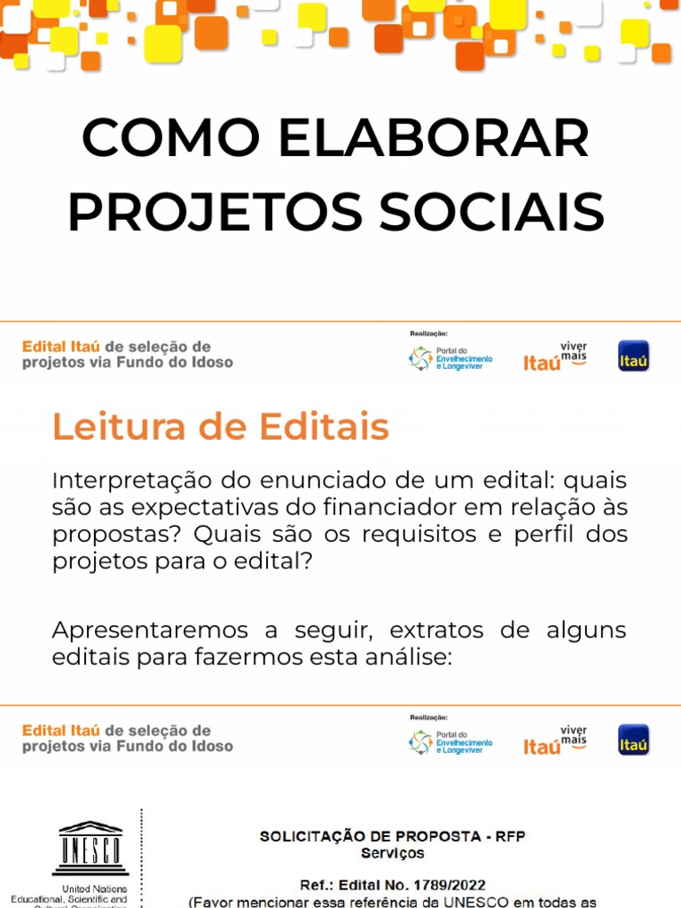 AULA 1 - COMO ELABORAR PROJETOS SOCIAIS | PDF | Investimentos