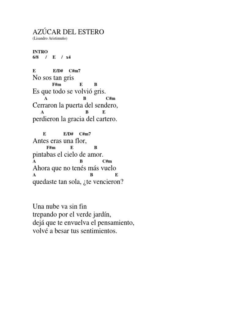 Letra y acordes de 
