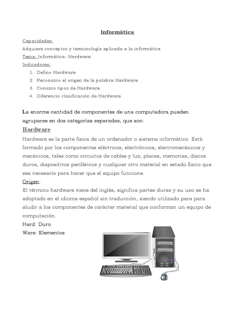 HARDWARE | PDF | Hardware de la computadora | Almacenamiento de datos ...
