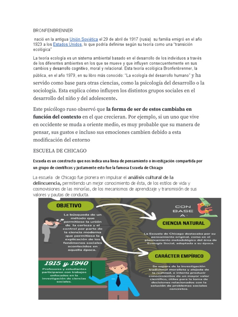 Teoria Ecologica Bronfenbrenner Pdf Sicología Sociología