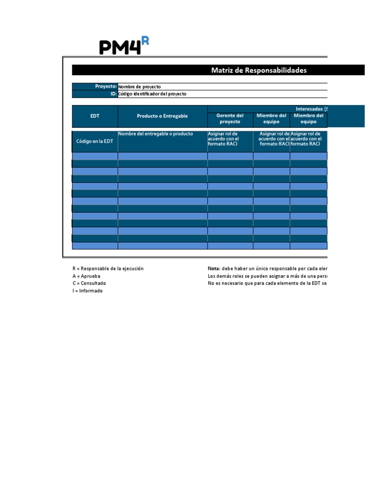 Matriz RACI para Proyecto Educativo | PDF | Business | Liderazgo