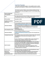 Overview of The Request For Proposals