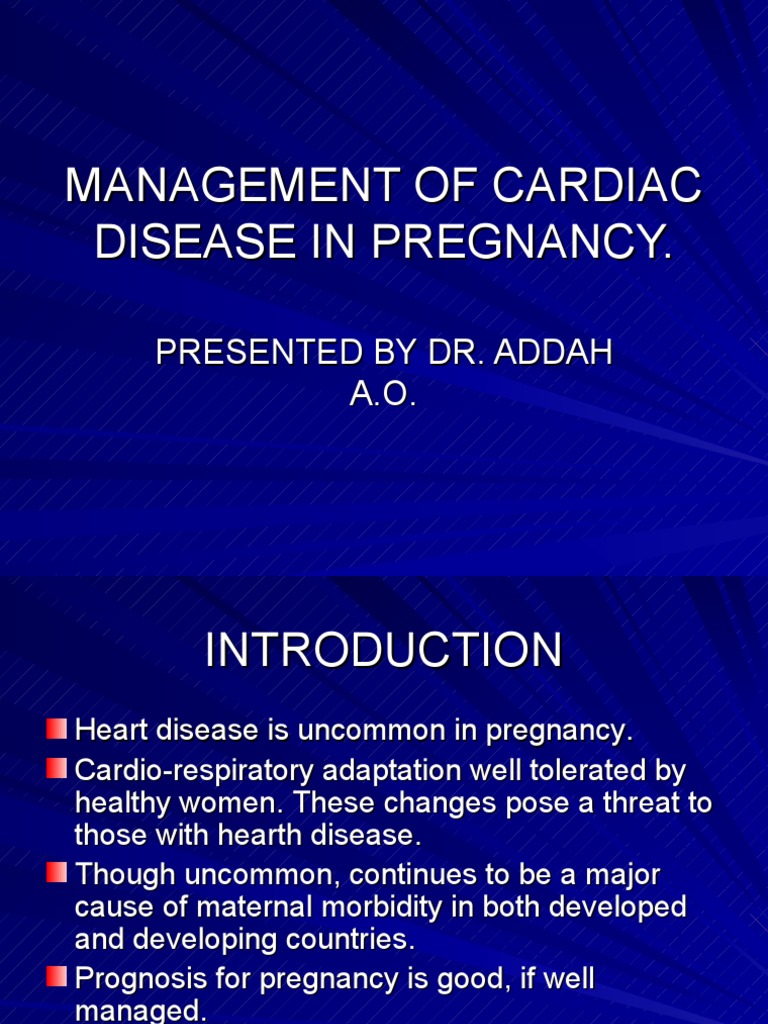 Management of Cardiac Disease in Pregnancy | PDF | Coronary Artery ...