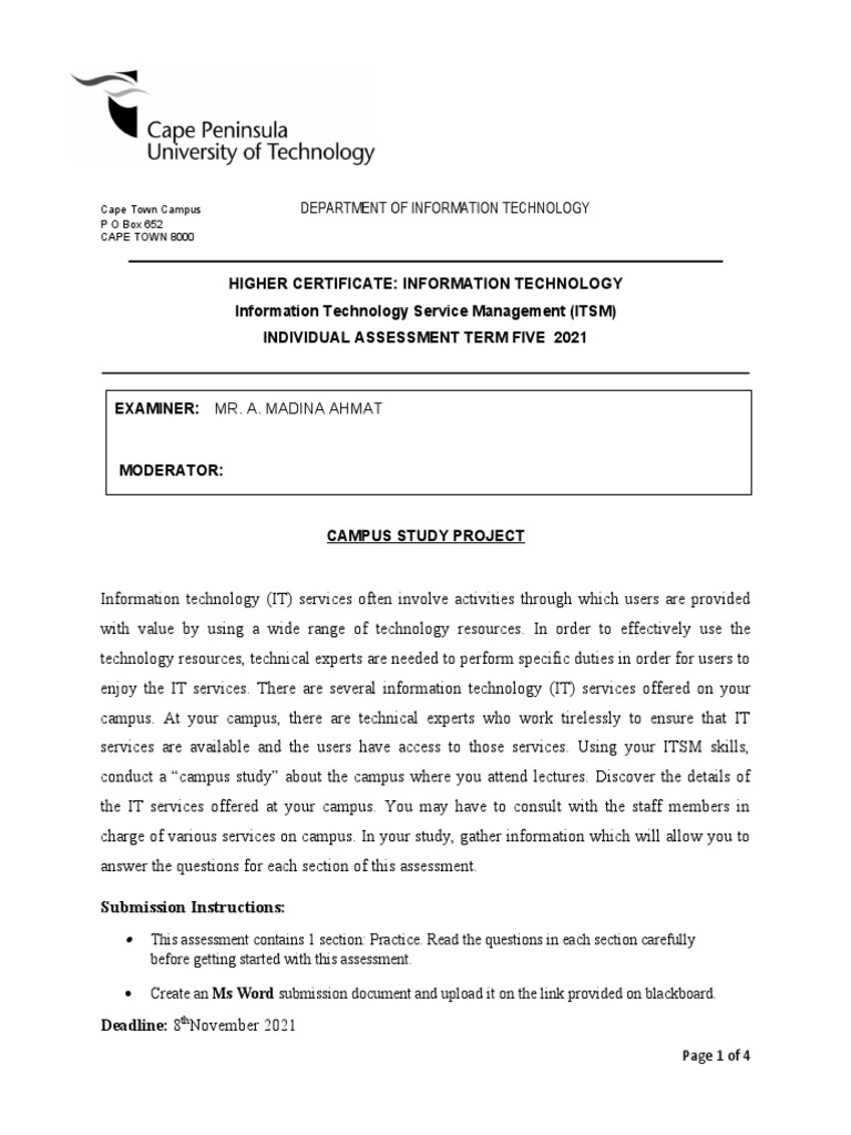 Itsm Practice Individual Assignment T5 Download Free Pdf User