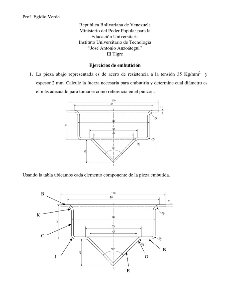 Cálculo de Fuerzas en Embutición | PDF | Materiales de construcción ...