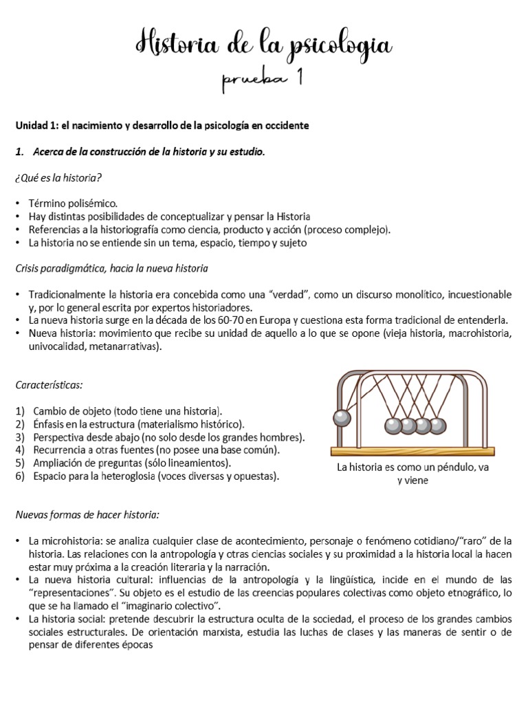 Historia De La Psicologia Resumen Prueba 1 Pdf Sicología Mente