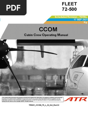ATR 72 Cabin Crew Operating Manual | PDF | Flight Attendant | Aviation