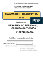 Evaluación Diagnostica - 1° Secundaria - 2022