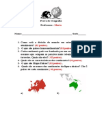 Prova de Geografia 2 Bimestre