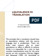 Equivilance in Translation