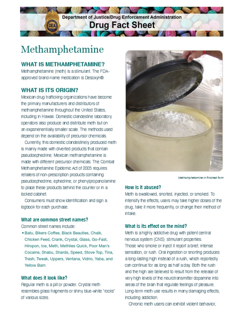 Methamphetamine 2022 Drug Fact Sheet - 1 | PDF | Methamphetamine ...