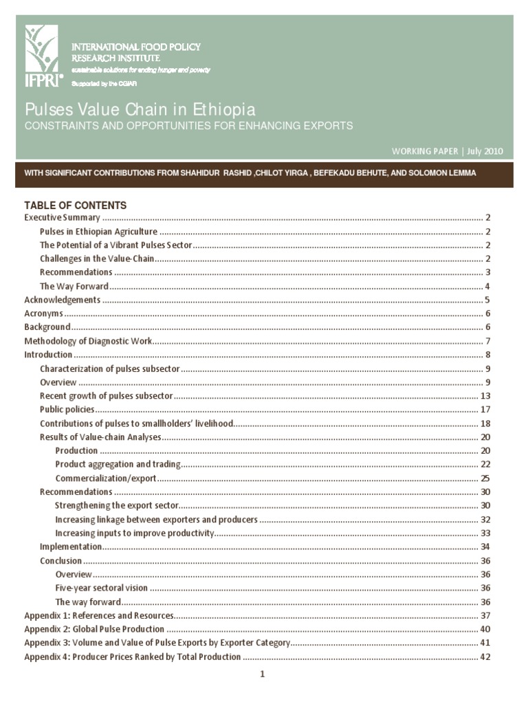 Ethiopia Pulses Value Chain and Opportunities Report 2010 | PDF | Bean ...